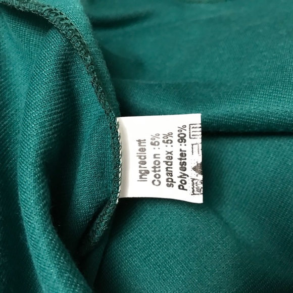 NWOT Abstract Faux Button Dress L-XL Fit Half Sleeve Green White Back Zipper - Picture 4 of 6